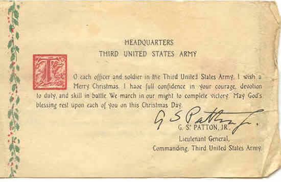 Signed document by General George Patton